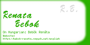renata bebok business card
