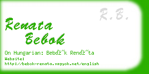 renata bebok business card